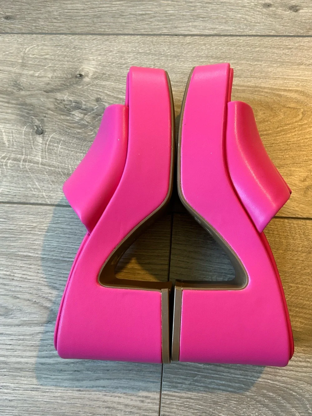 DREAM PAIRS Slip On Chunky Platform Slide Sandals Hot Pink Size 7